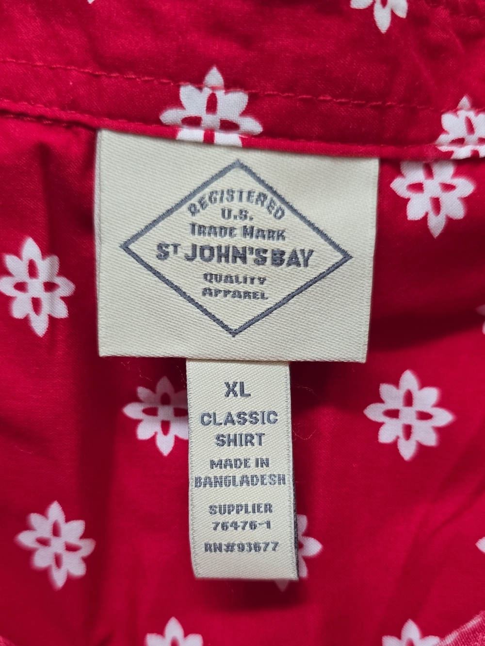 St. John's Bay Red Sleeveless Button-Front Top - Size XL - Picture 2 of 6